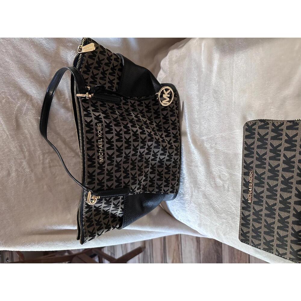 Michael Kors Monogram Tote Handbag with Matching Wallet